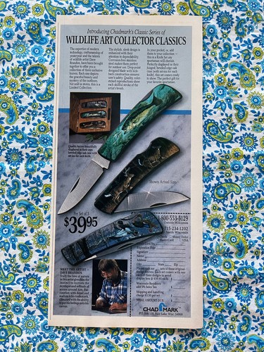 Vintage 1988 Chadmark’s Classic Wildlife Collector Series Pocket Knives Print Ad