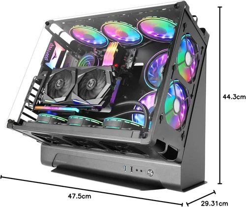 MCB Black, PC Gaming ATX XL Case, Custom Premium Edition, Modular Dual Chamber..
