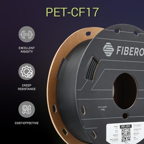 Fiberon PET-CF Filament, schwarz 1,75 mm 500 g Spule, hervorragende stabile Steifigkeit... - Bild 6 von 9