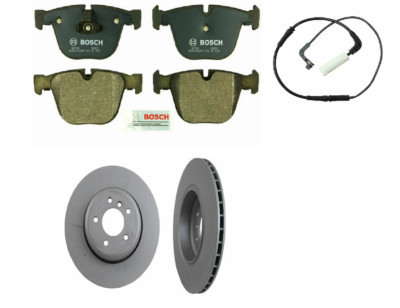 2x ZIMMERMANN REAR Disc Rotor BOSCH Brake Pad Kit for BMW 535i 545i 550i 645 650