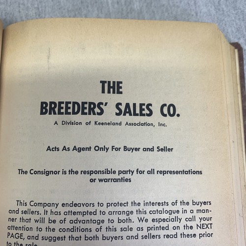 breeders sales company 1967 Fall Sale Book III, thoroughbred , with sale price - Foto 10 di 23