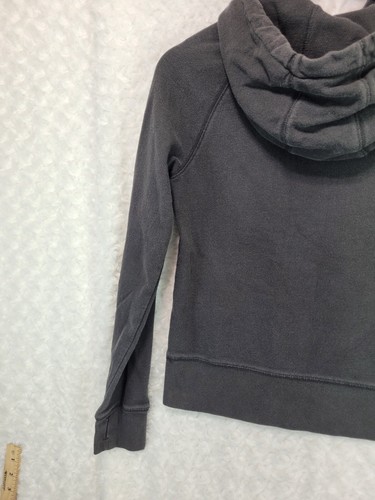 Hurley Y2K Hoodie Women S Dark Gray Graphic Grunge Skater Faded Kangaroo Pocket - Picture 15 of 17