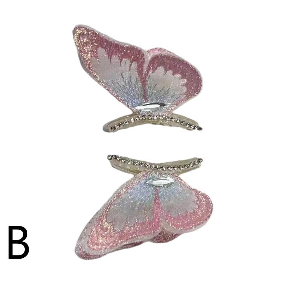 2X Butterfly Hair Clips Claw Barrettes Mini Jaw Clip Hairpin for Wome