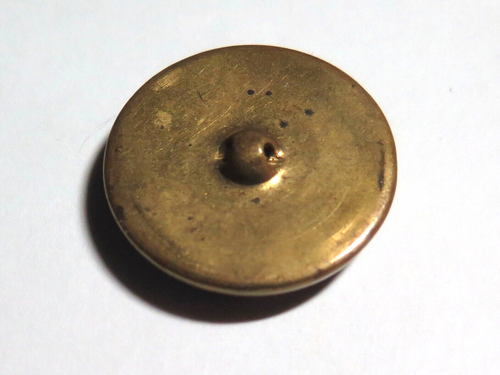 LG Med Antique DUG Button - Marbleized Green, Black & White Design Under Glass - Picture 6 of 7