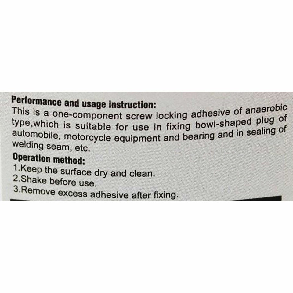 Screw Thread Locker Thread Locking 5 x High Strength, 5 x Medium