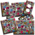 ABSTRACT CIRCLES MODERN ART PATTERN LIGHT SWITCH OUTLET WALL PLATE ROOM HD DECOR
