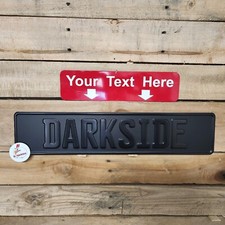 All Black Flat Matte Euro Plate With Black Text - Black On Black Any Text