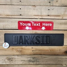 ALL BLACK FLAT MATTE EURO PLATE WITH BLACK TEXT - BLACK ON BLACK, any text