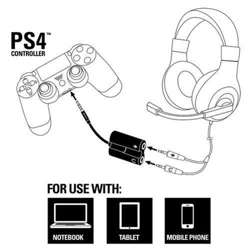 PMP35 Audio Combo Adapter Headset 2x3,5mm-Klinke an PS4 + Smartphone 4polig TRRS - Bild 2 von 4