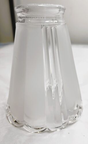 2 mattierte gerippte und klare Glas Lampenschirme UG10582304744 5" hoch Art Deco Stil - Bild 2 von 8