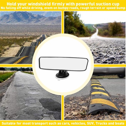 Universal Rear View Car Interior Suction Cup Rearview Mirror For Driving Test - Picture 10 of 14