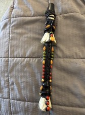 Handmade Recorder Whistle Flute Instrument Ornate Totem-like Shells Unique Rare