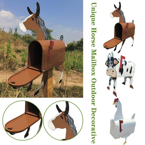 Unique Horse Mailbox Outdoor Boîte aux lettres décorative métal | Courrier A4 - Afbeelding 1 van 13