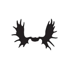 Moose Antler Antlers - Vinyl Decal Sticker - Multiple Colors & Sizes - ebn3870