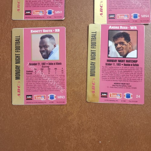 Lote de tarjetas de la NFL llenas de acción de fútbol americano Monday Night 1993 ABC de colección - Imagen 9 de 9