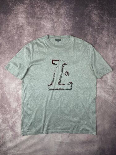 LANVIN Vintage L Letter T-Shirt Big Logo Grau Anfang 00er Herren Große L