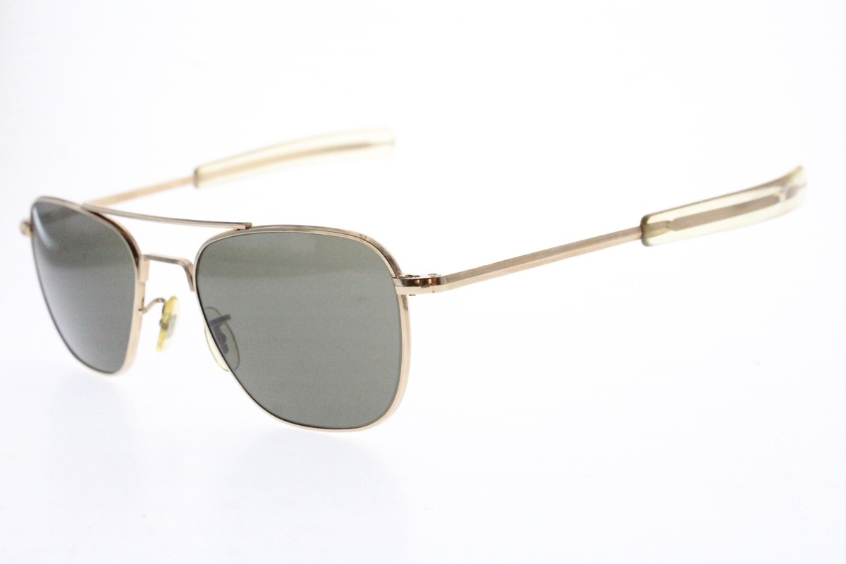 1977 VTG American Optical Corp Military Aviator Gold Frames MIL-S