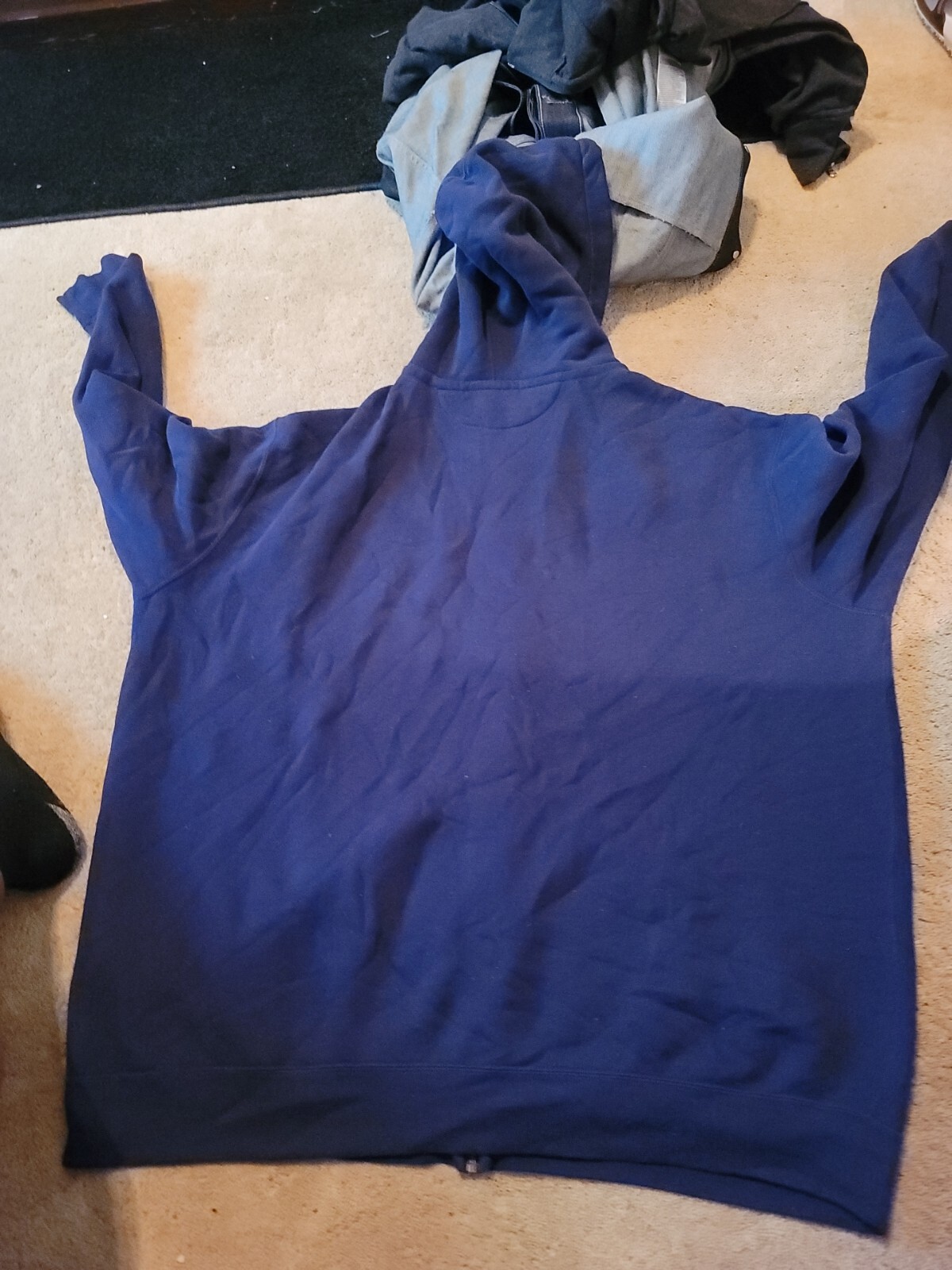 Felpa con cappuccio Polo Ralph Lauren uomo taglia 3xl blu navy rosso pony pile cerniera intera