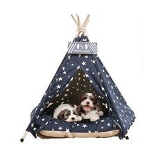 Pet Teepee Tents, 24 Inch Portable Indoor Dog Teepee Bed with Thick Cushion, ...