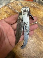 Antico vecchio coltello tascabile pugnale forgiato a mano in acciaio inox a f...