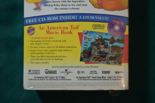 An American Tail 1 & Sequel, Fievel Goes West (VHS, 1986 & 1991) SEALED Box Set - Picture 3 of 7
