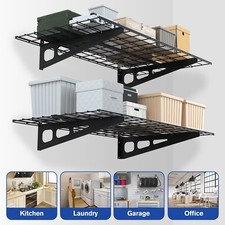 WORKPRO 2PCS 2x4FT Heavy Duty Garage Wall Shelving 48" 24" Wall Mounted Shelving