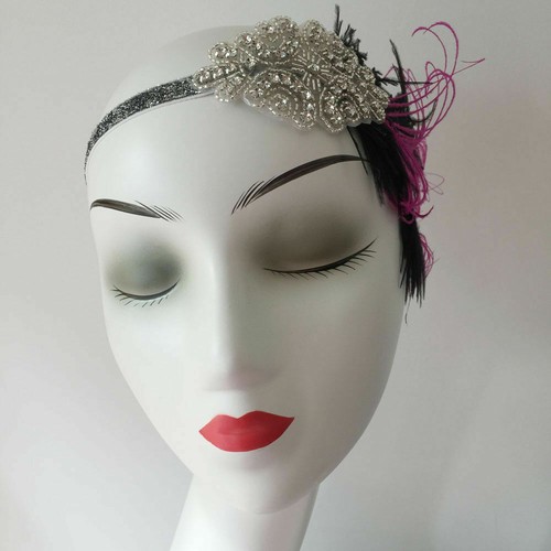 Ostrich Feather Fascinator Hair Clip Headband Gatsby Party Wedding Head Dress - Picture 74 of 151