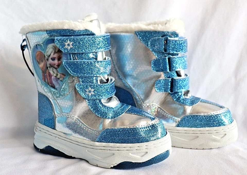 *NUEVA con etiquetas* Bota Disney Frozen para niños pequeños, azul/plateada, *Elige tu talla* Foto 4 de 4