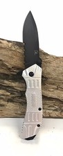 Pocket Knife Spring Assisted Silver 3.25  Blade 7.25  Open 440 Stainless 15