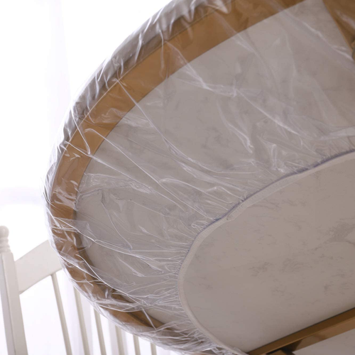 Clear round Vinyl Fitted Tablecloth, Waterproof Elasticized Plastic Table Cover - Picture 6 of 12