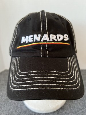 NASCAR Hat OSFA Black Menards #27 Contrast Stitch Auto Racing 