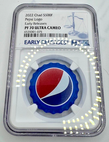 2022 Chad $500F Pepsi Logo Early Releases PF70 Ultra Cameo