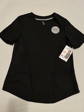 Womens Climate Right 6 Pocket Scrub Top Black Size XS