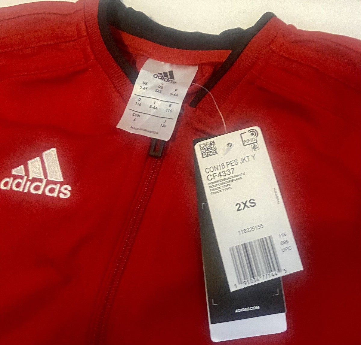 Adidas Youth Condivo 18 PES Training Suit Jacket Red 2XS
