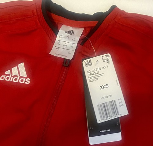 Adidas Youth Condivo 18 PES Training Suit Jacket Red 2XS CF4337 - Picture 2 of 3