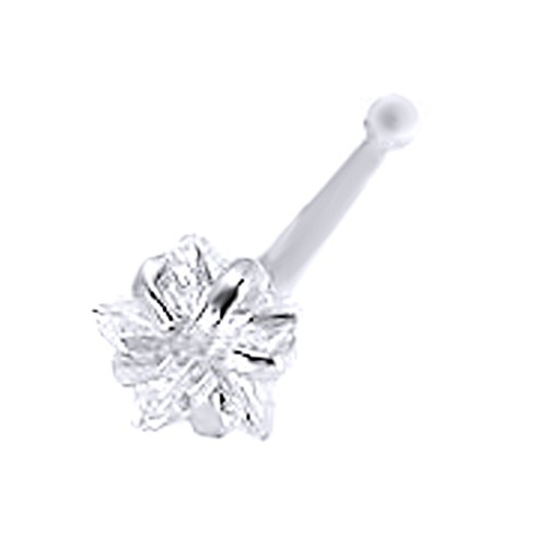 14K White Gold Nose Bone Nose Stud Large 5mm Star With - Picture 2 of 6