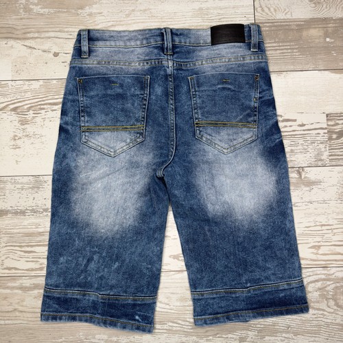 Southpole Shorts Boys 16 Blue Denim Distressed Casual Flat Front Regular Fit - Picture 10 of 12