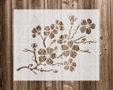 Cherry Blossom Stencil, Durable Handmade Mylar Reusable Craft Template, 2220