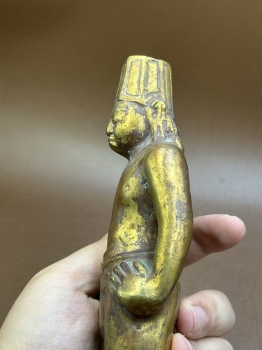 Rara statuina uomo in bronzo antico egizio molto unica - Foto 16 di 23