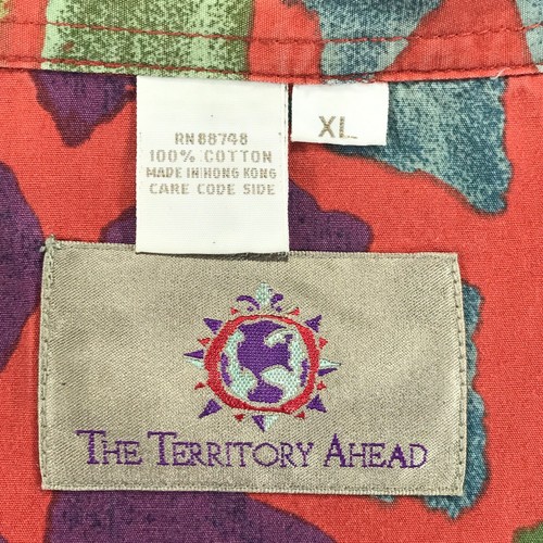 Camisa para hombre The Territory Ahead XL roja verde azul algodón 1 bolsillo manga corta - Imagen 4 de 6