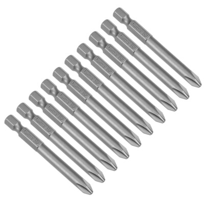 10 Stück 65mm 1/4 Sechskant 6mm Schaft PH2 Magnet Kreuzschlitz Schraubendreher S2 Hochstahl