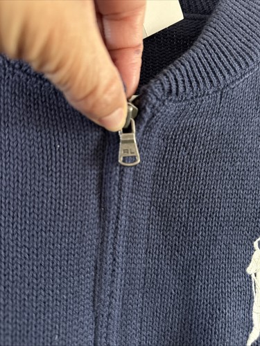 Polo Ralph Lauren Zip Up Boys XL Navy Blue 100% Cotton - NWT - Picture 4 of 7
