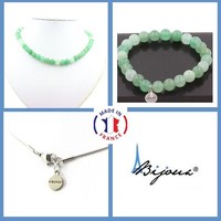 Steine Und Mineralien. Schmuckset Armband Halskette Perlen Aventurin 8 Mm. Cha