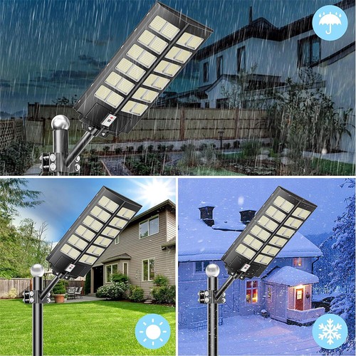 2PCS 9000W Commercial Solar Street Light Dusk to Dawn Parking Lot Road Area Lamp - Picture 10 of 11