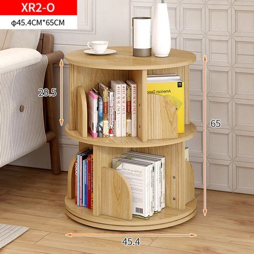 Sanctuary 360-degree Rotating 2 Tier Display Shelf Bookcase Organiser (Natural) - Picture 3 of 3