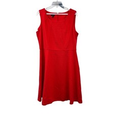 Talbots Womens A-Line Dress Sleeveless Orange Red Size Large New