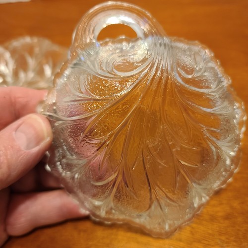 2 VTG 1960's Indiana Glass Pebble Leaf 5.5" Trinket Condiment Dish Clear EUC - Picture 4 of 12