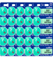 Murata 337 SR416SW Silver Oxide Watch Battery 25 Pack - Replaces Sony 337
