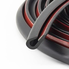 Edge Trim-Rubber U Channel Length with self-Adhesive Design for 19.7FEET Black