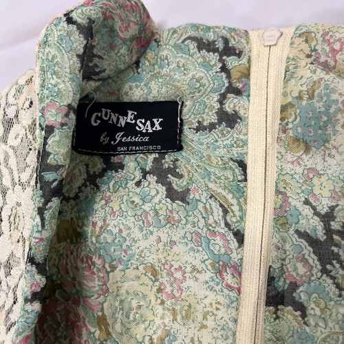 Vtg Gunne Sax Dress 70's Green Victorian Prairie Lace Sleeve Short Dress XS/SM - Picture 2 of 24